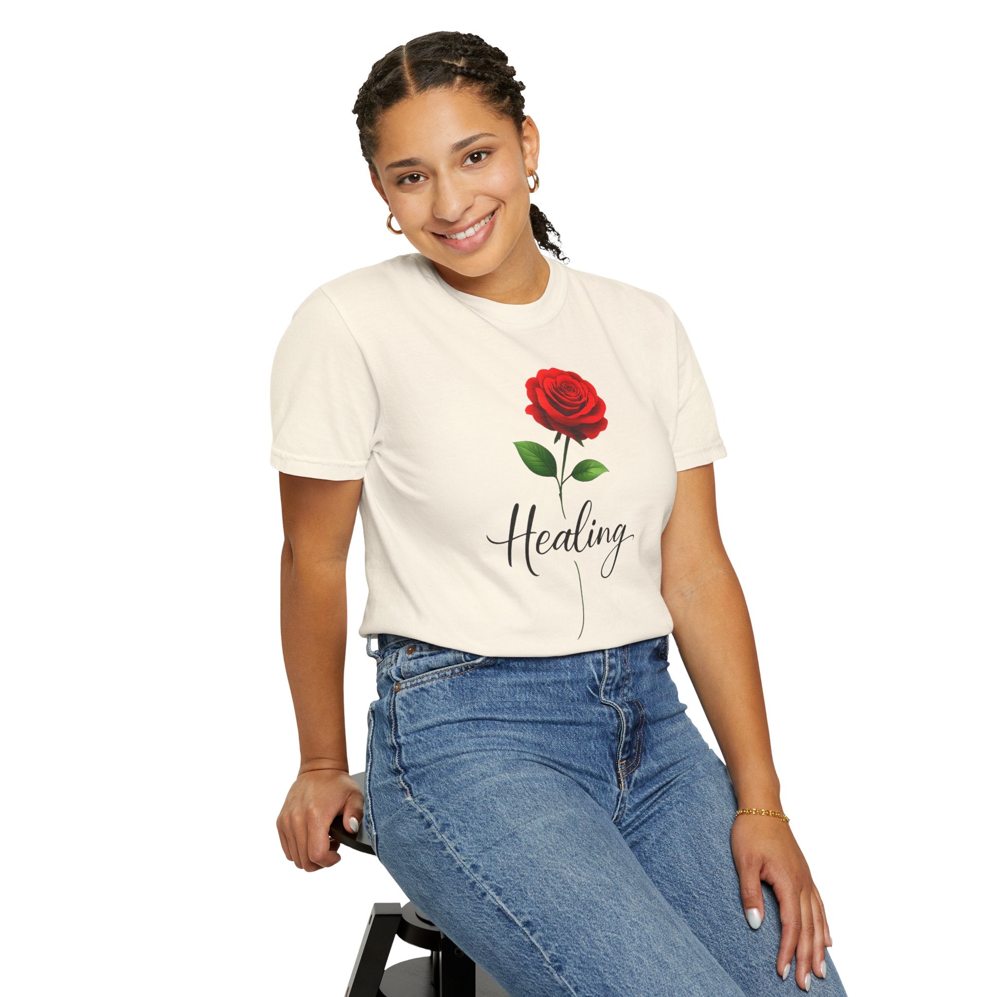 Healing Rose T-Shirt — Floral Inspirational Tee