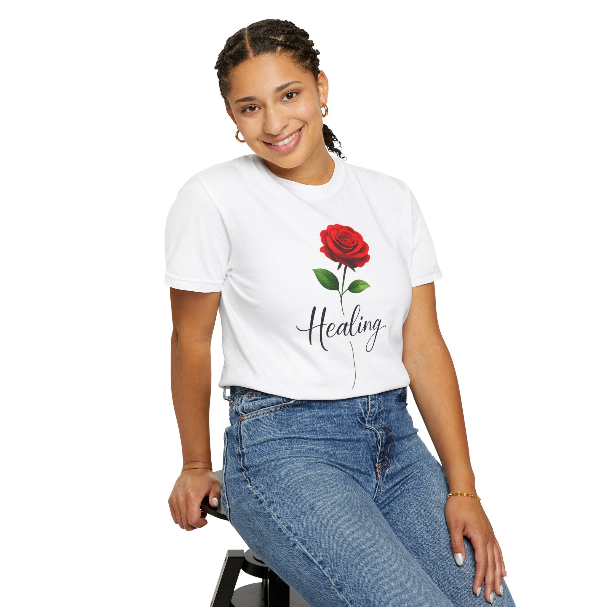 Healing Rose T-Shirt — Floral Inspirational Tee
