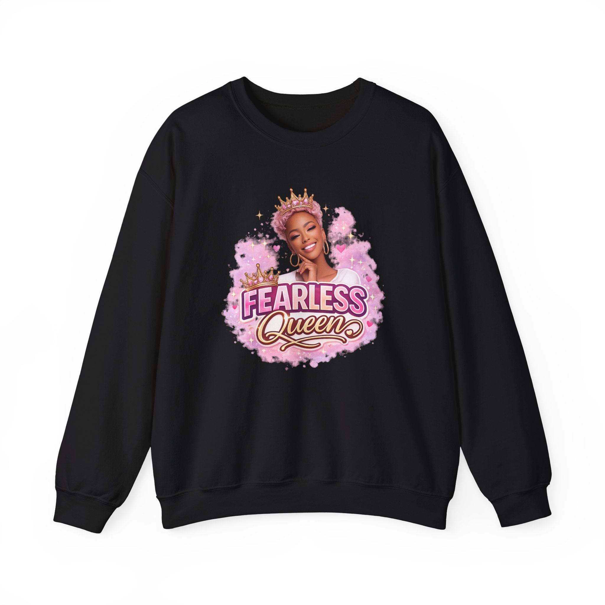 Fearless Queen Sweatshirt — Empowering Pink Graphic Crewneck