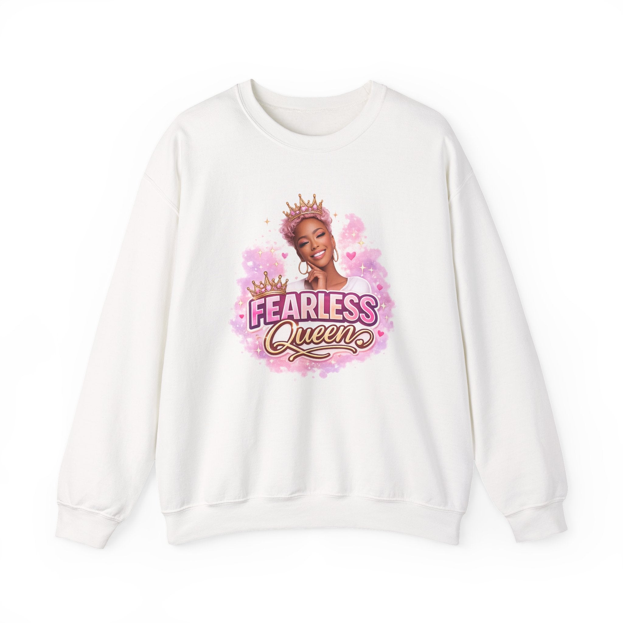 Fearless Queen Sweatshirt — Empowering Pink Graphic Crewneck