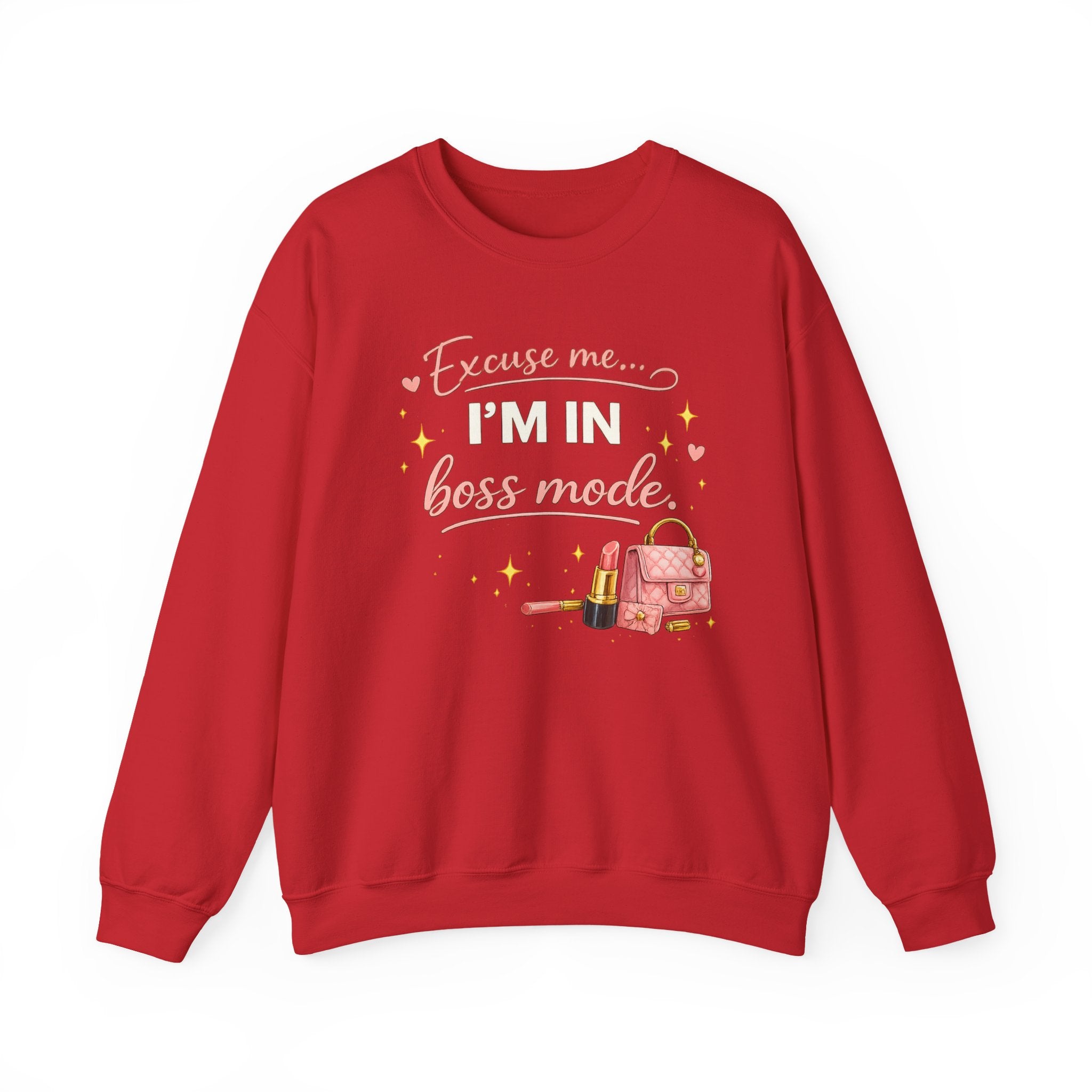 Boss Mode Crewneck Sweatshirt — "Excuse me... I'm in boss mode" Inspirational Graphic Sweatshirt
