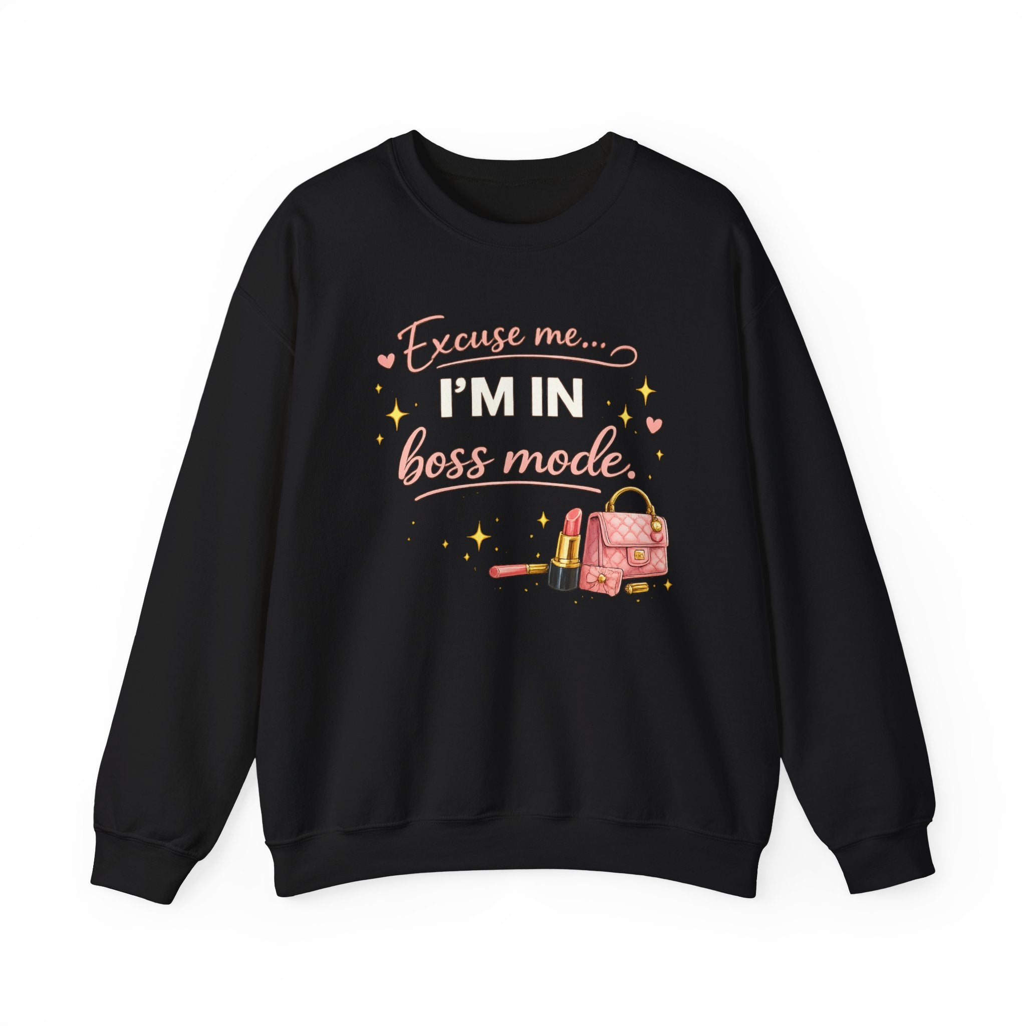Boss Mode Crewneck Sweatshirt — "Excuse me... I'm in boss mode" Inspirational Graphic Sweatshirt