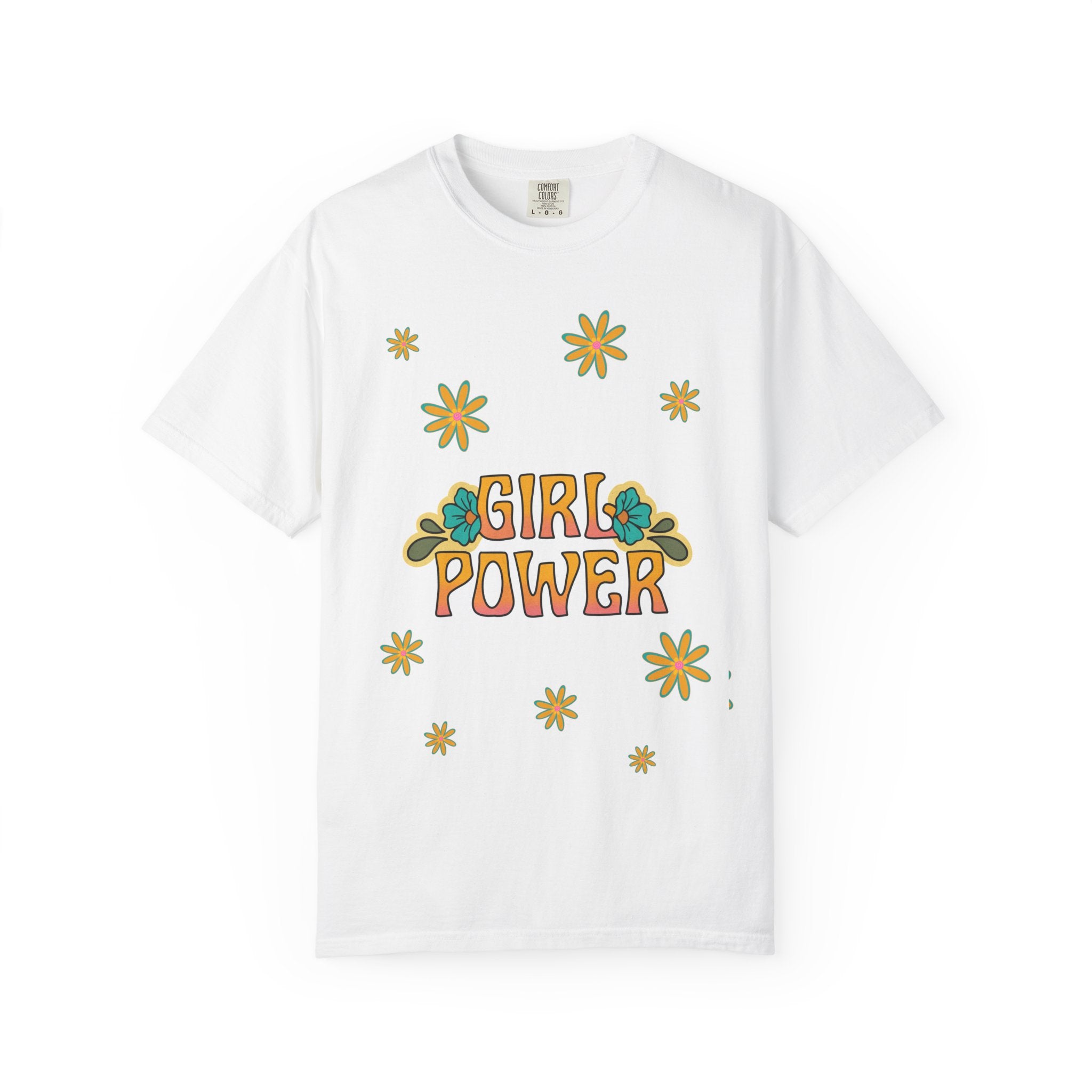 Girl Power T-Shirt — Retro Floral Feminist Tee
