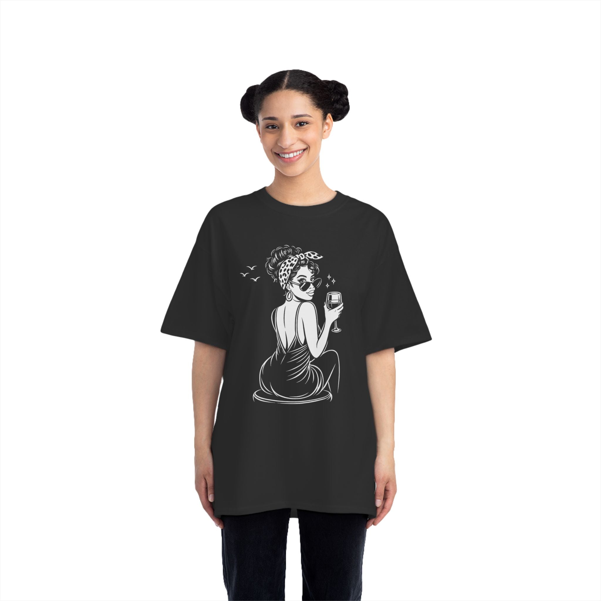 T-Shirt — Vintage Wine Girl Illustration Tee