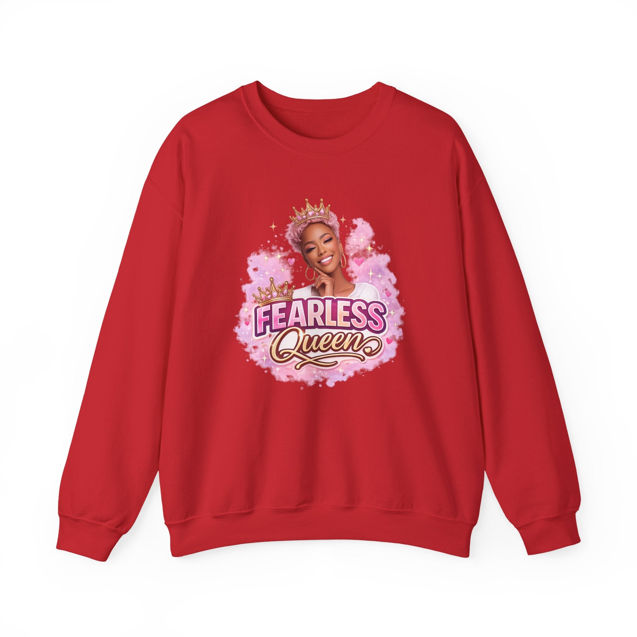 Fearless Queen Sweatshirt — Empowering Pink Graphic Crewneck