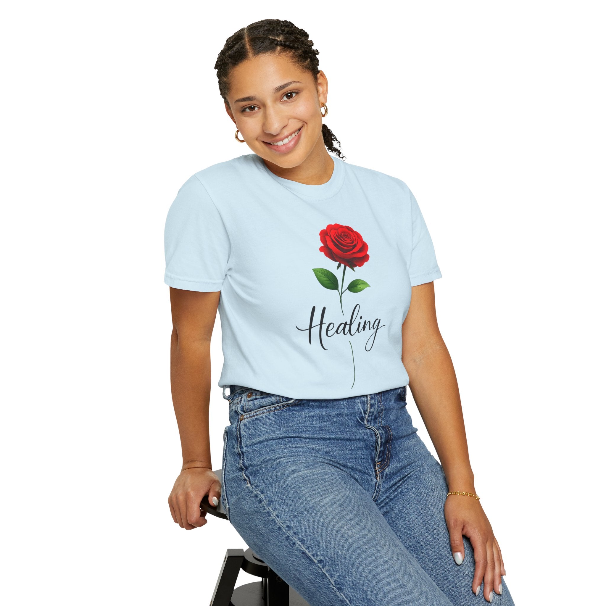 Healing Rose T-Shirt — Floral Inspirational Tee