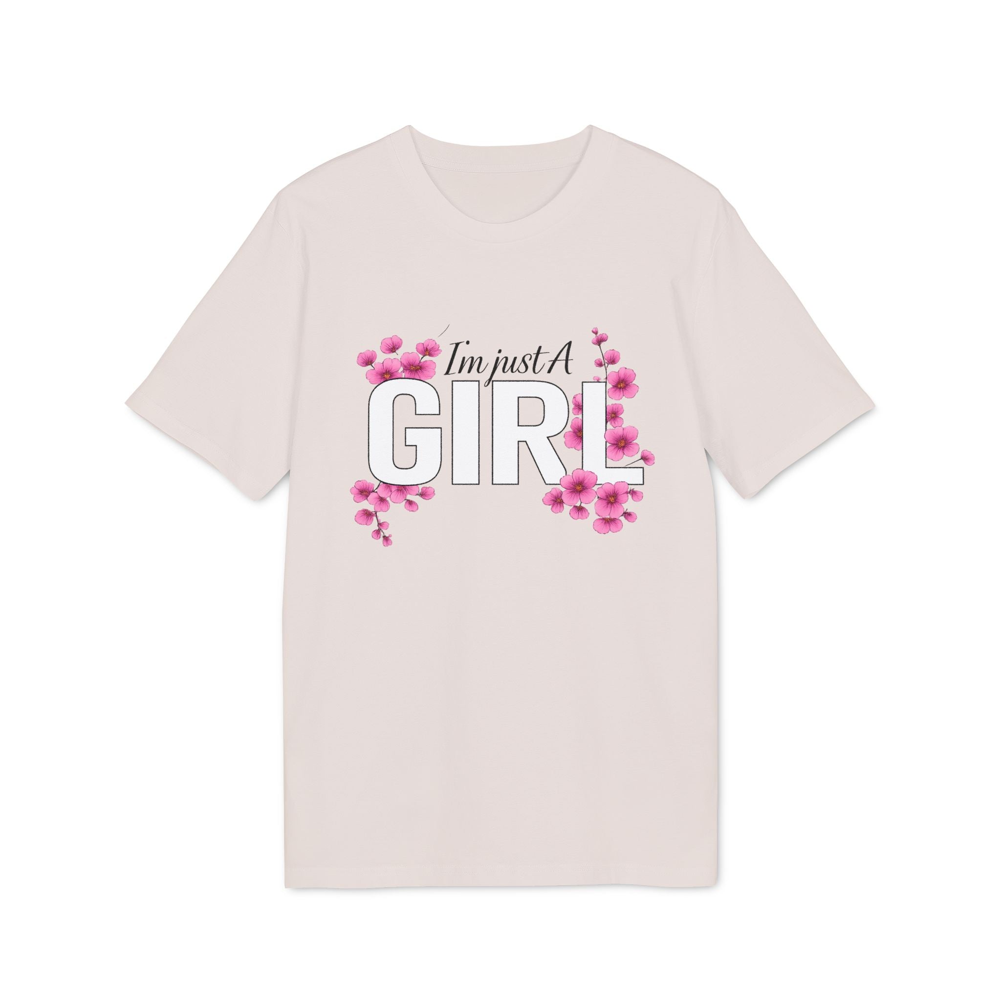I'm Just a Girl Floral T-Shirt — Feminine Pink Flower Graphic Tee