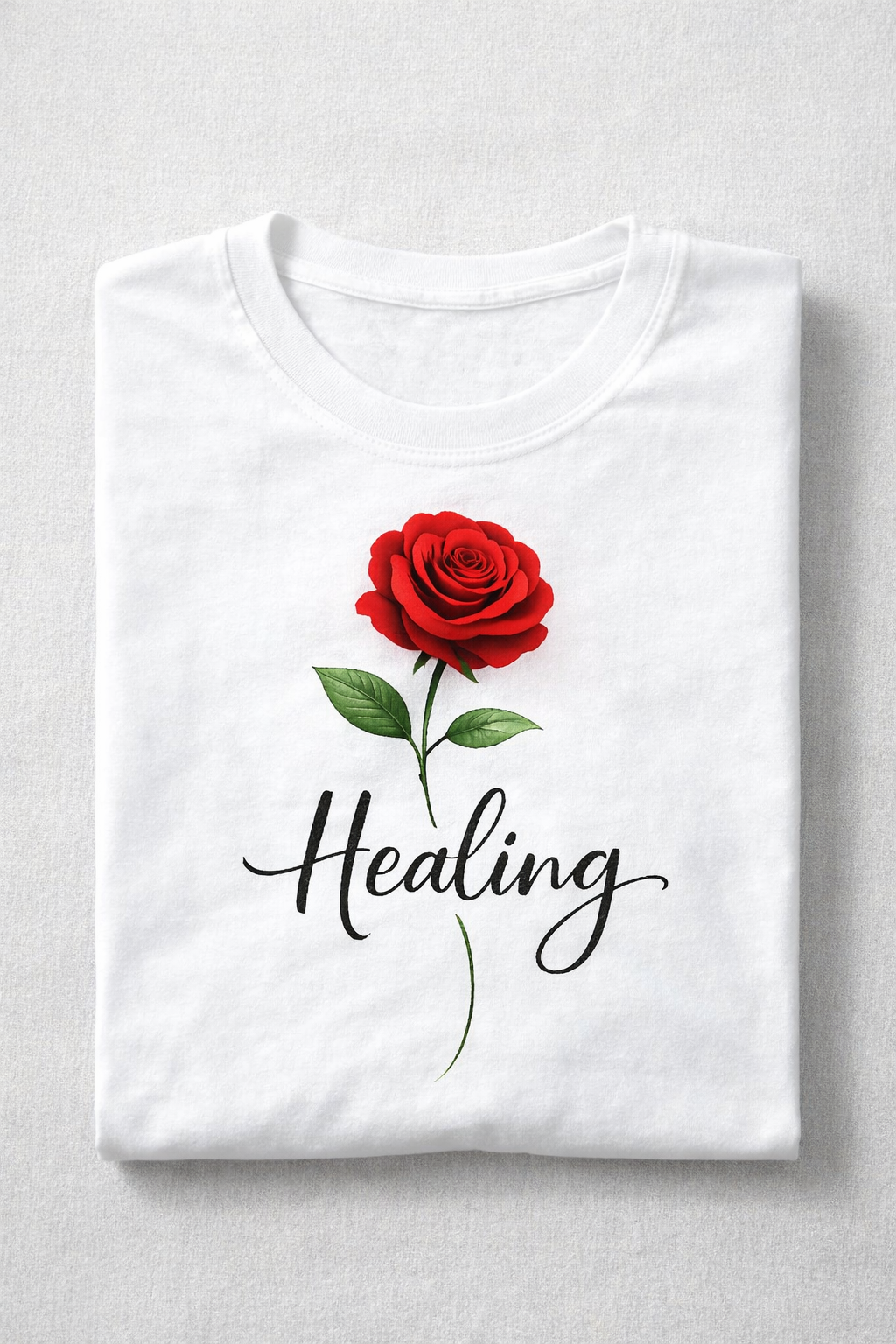 Healing Rose T-Shirt — Floral Inspirational Tee