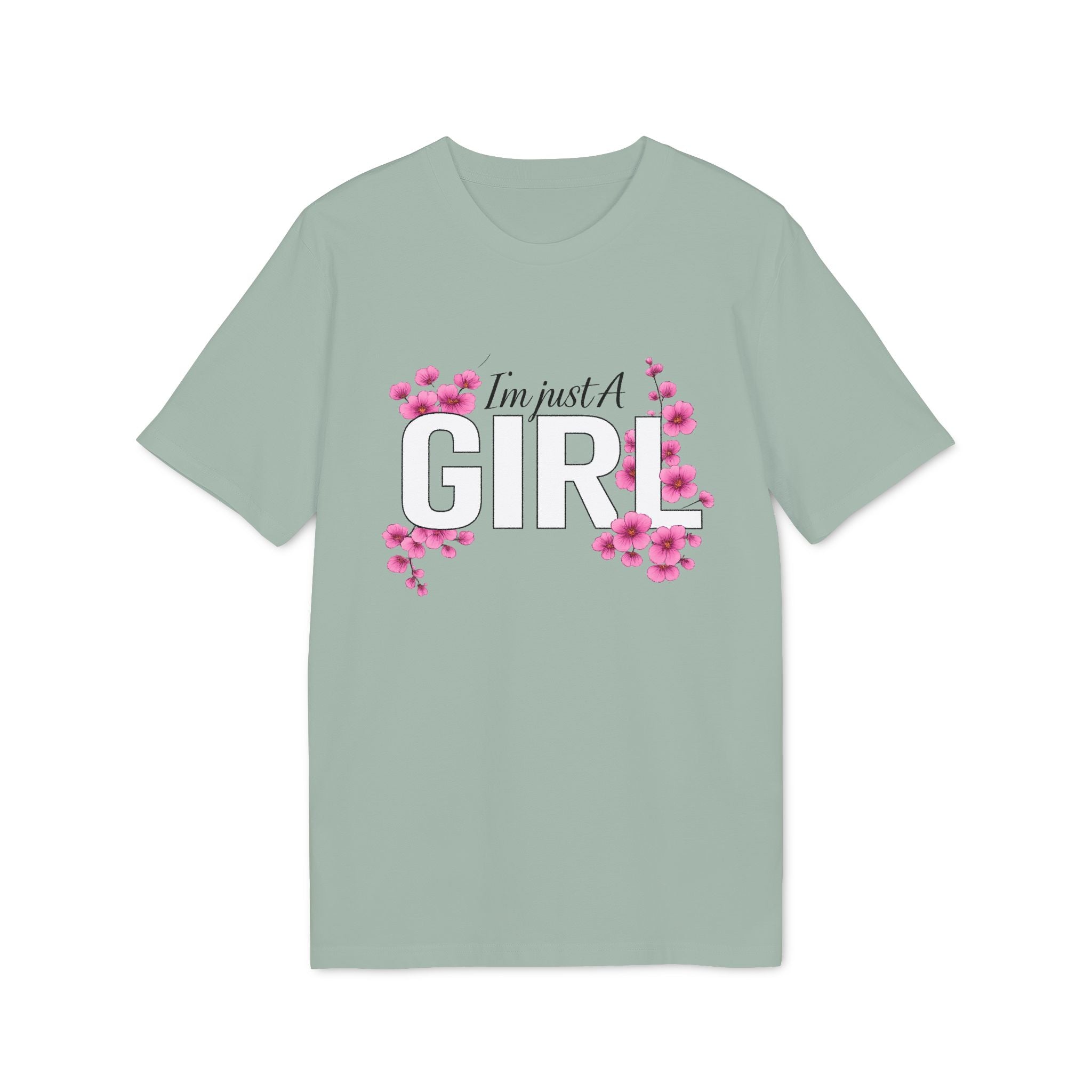 I'm Just a Girl Floral T-Shirt — Feminine Pink Flower Graphic Tee
