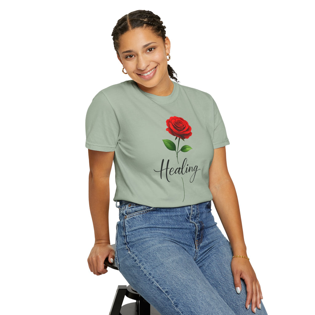 Healing Rose T-Shirt — Floral Inspirational Tee