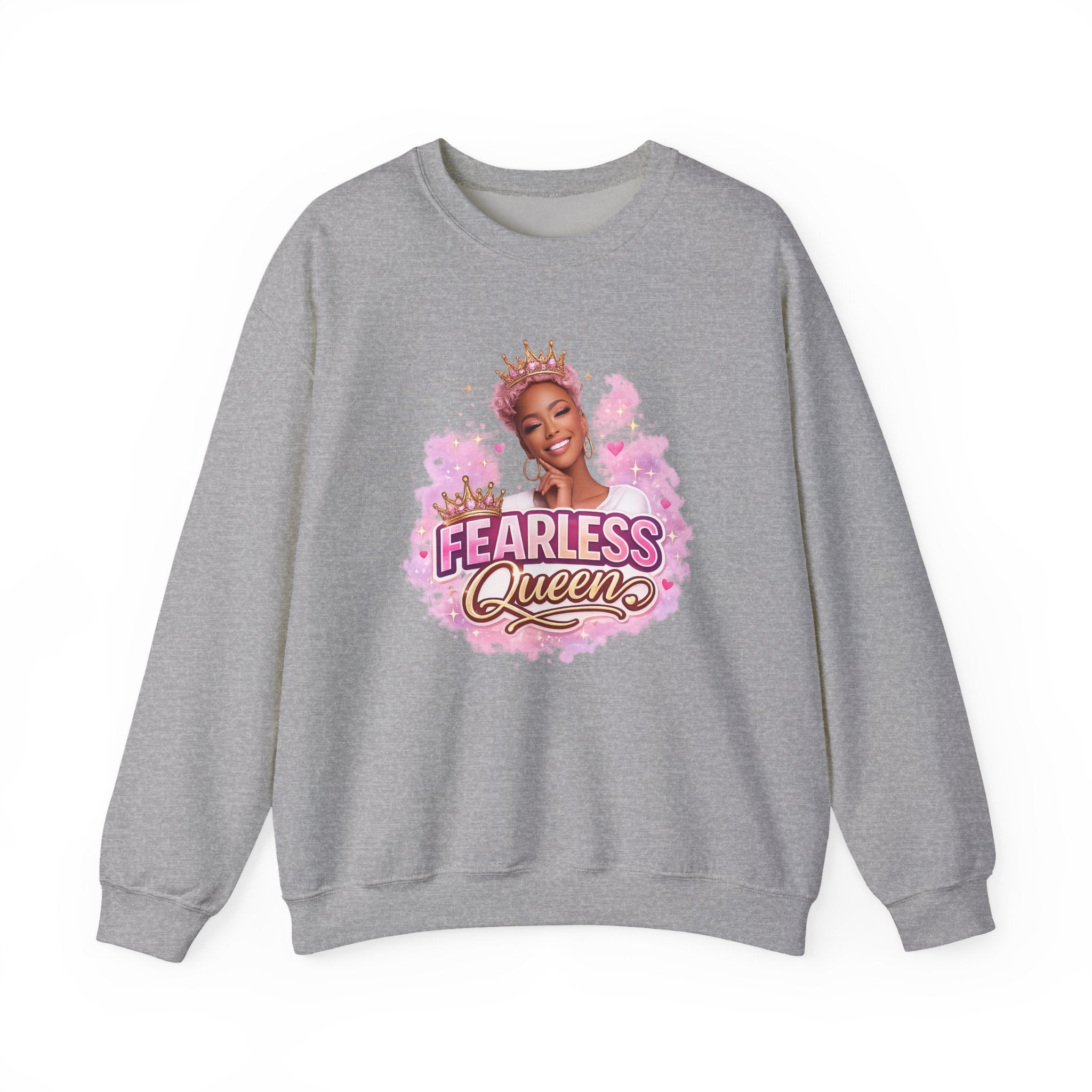 Fearless Queen Sweatshirt — Empowering Pink Graphic Crewneck
