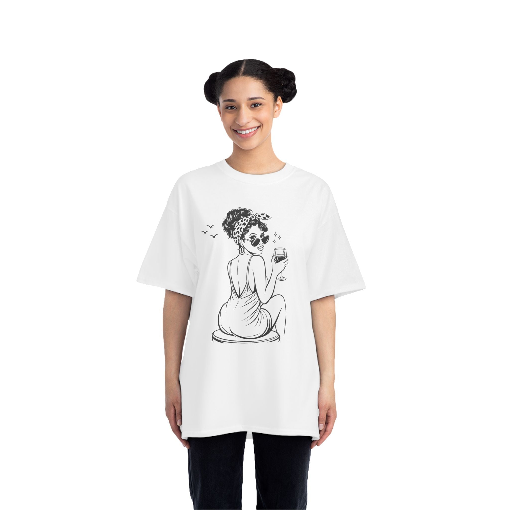 T-Shirt — Vintage Wine Girl Illustration Tee