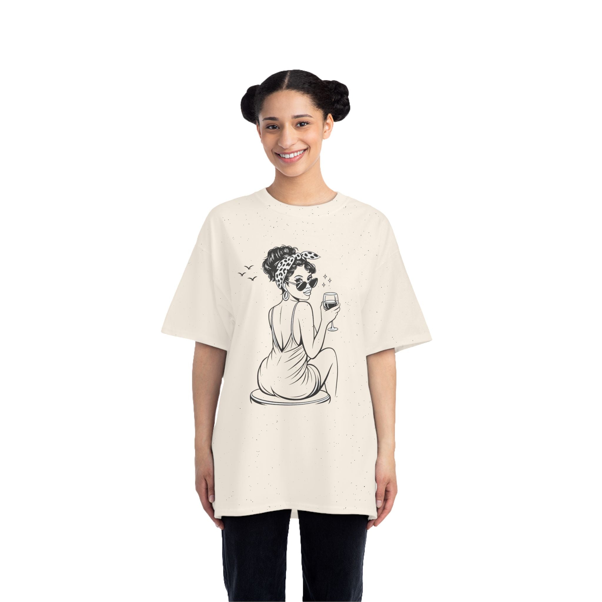 T-Shirt — Vintage Wine Girl Illustration Tee