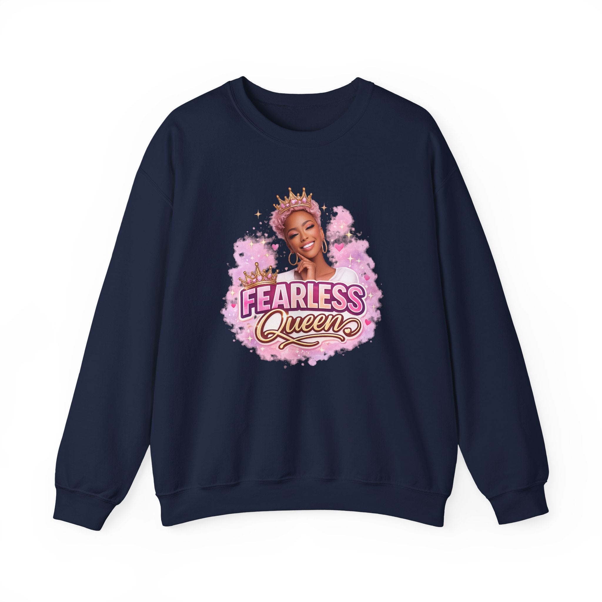 Fearless Queen Sweatshirt — Empowering Pink Graphic Crewneck