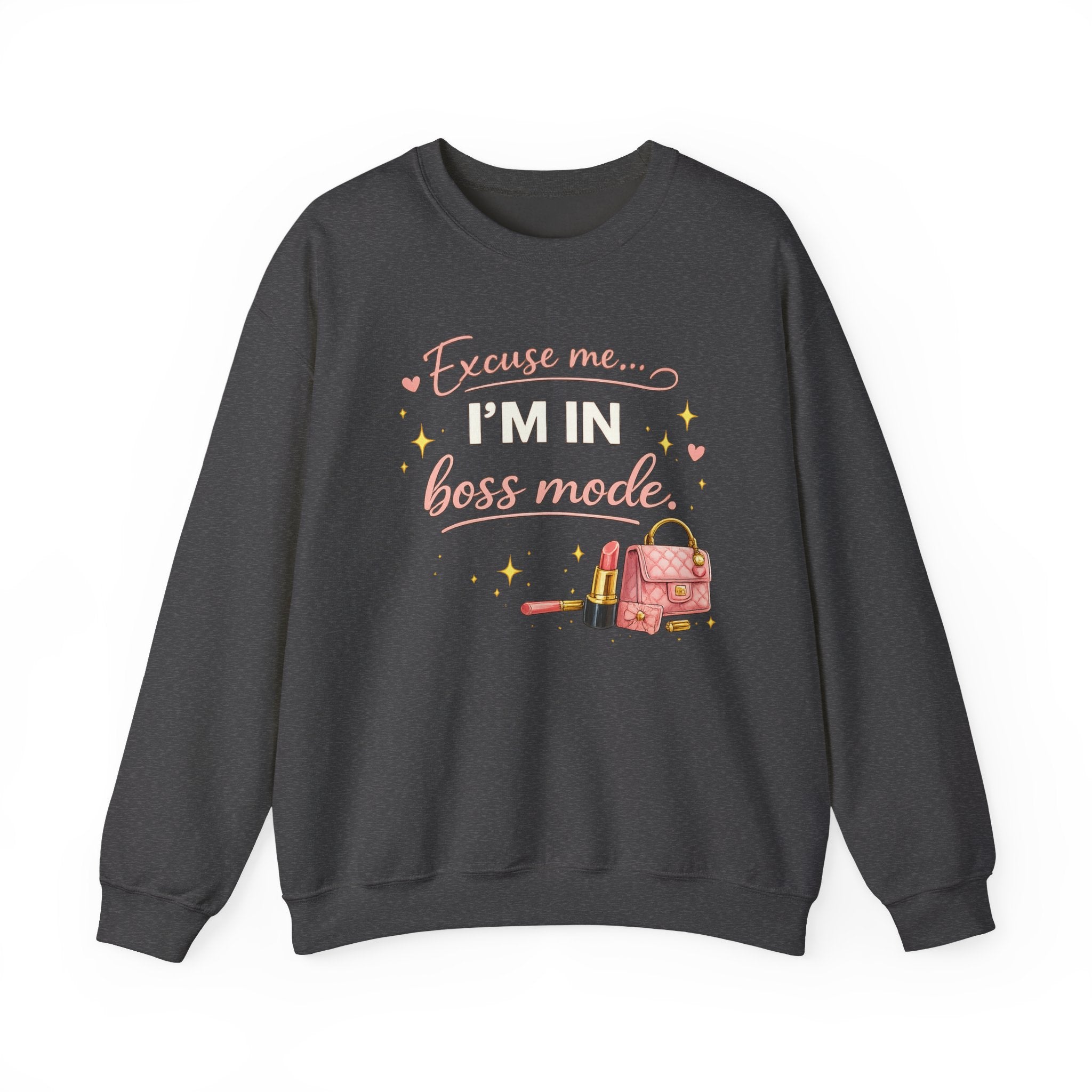 Boss Mode Crewneck Sweatshirt — "Excuse me... I'm in boss mode" Inspirational Graphic Sweatshirt